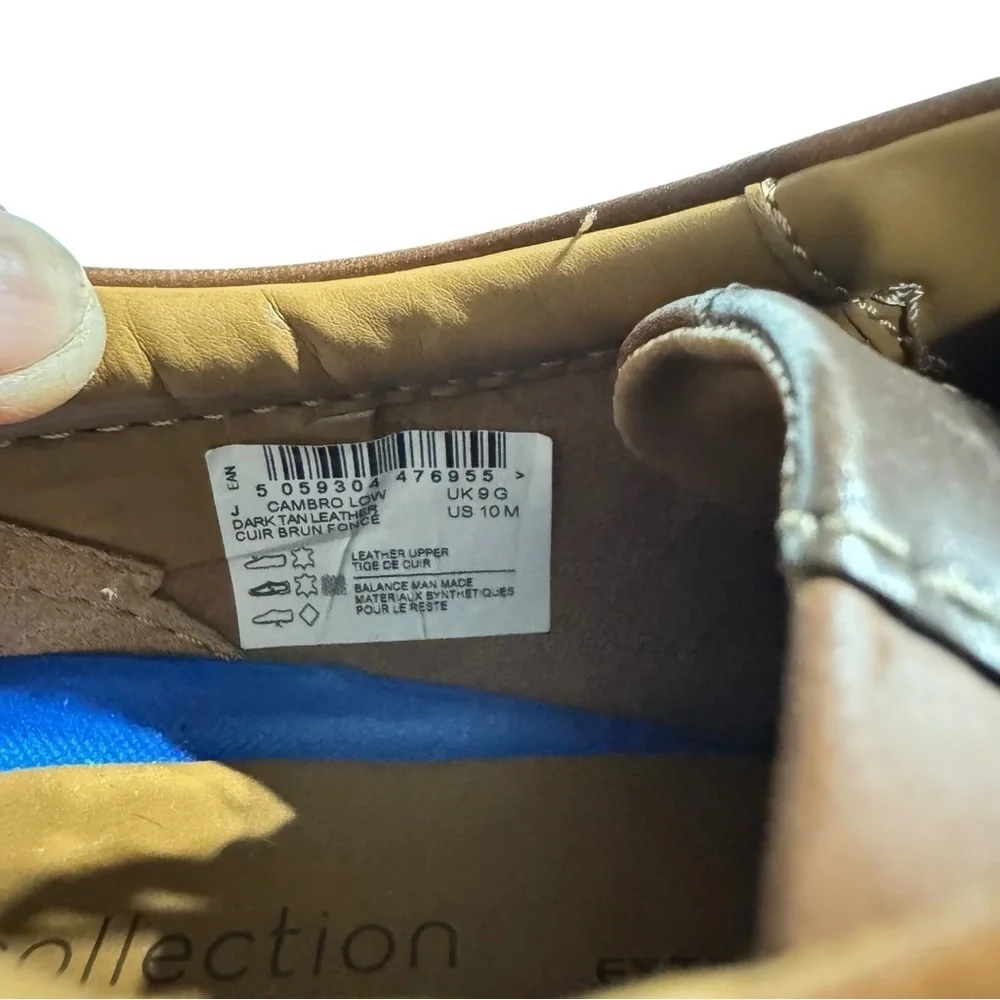 Clarks Men’s Cambro Low Dark Tan Leather Sneakers – Size US 10 / EU 43